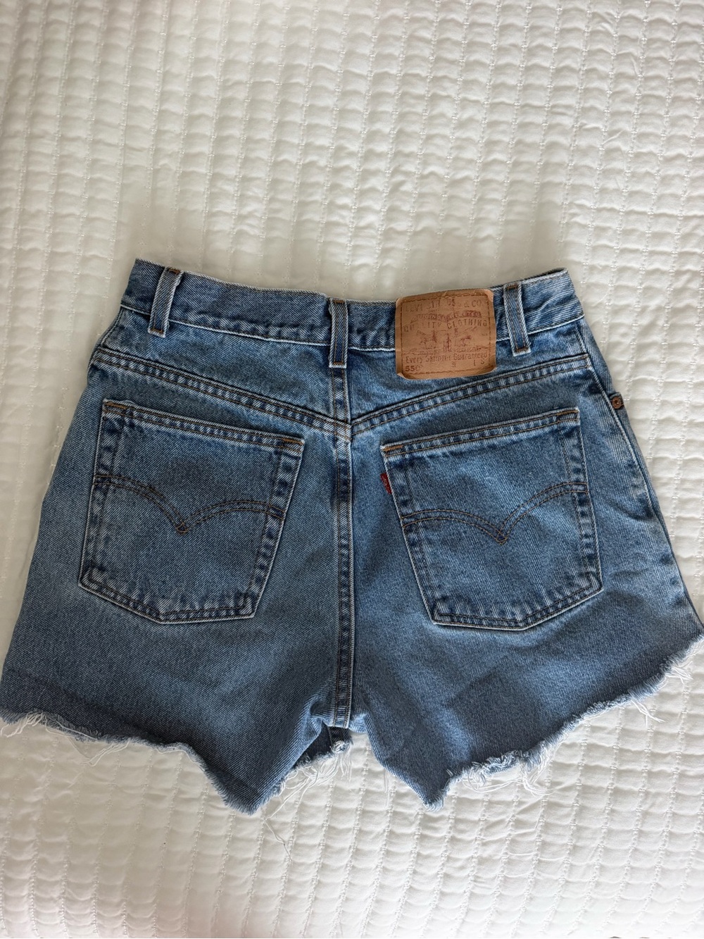 Levi's Light Blue Denim Cutoff Shorts with Raw Hem